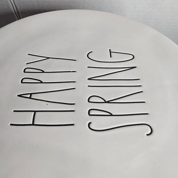 Rae Dunn Artisan Happy Spring Cake Dessert Stand Plate Platter Easter Dinner - Picture 7 of 13